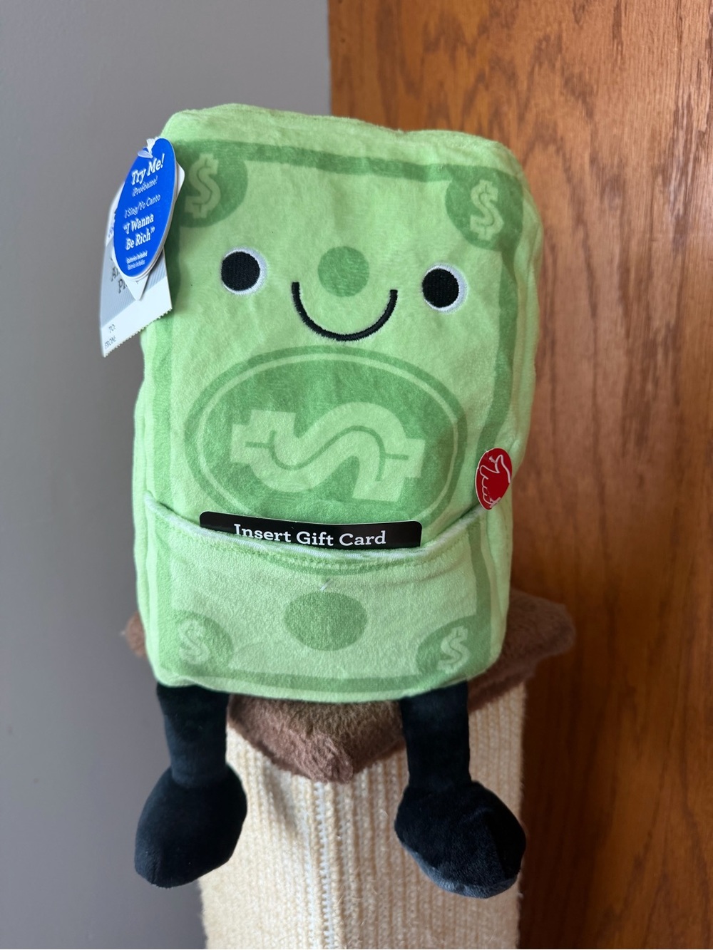 Way To Celebrate Musical Animated Money Plush-Sings/Moves To I Wanna Be Rich-NWT